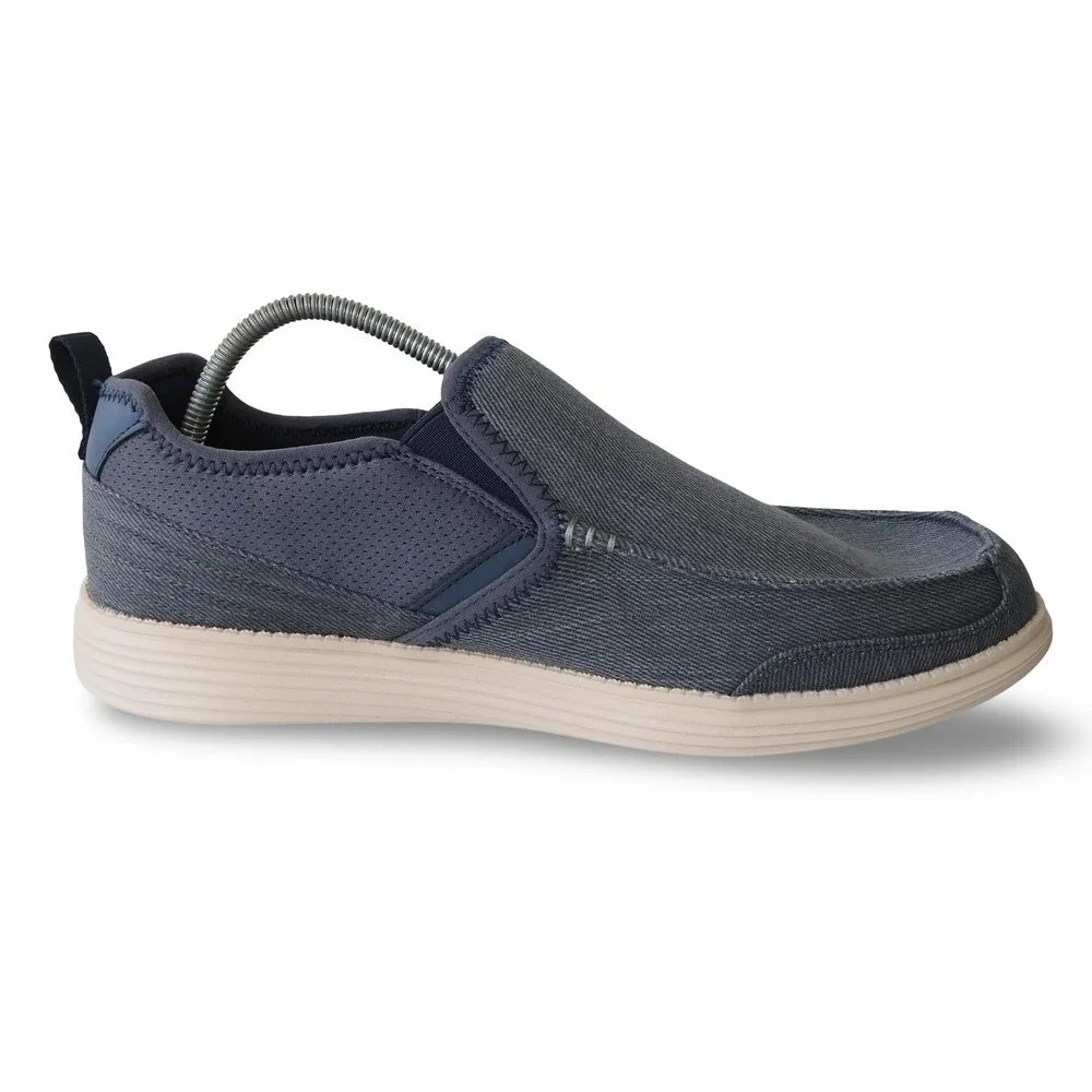 Skechers Delton Relaxed Fit Slip-on Loafers Mens 9 65751SA Navy Canvas Shoes